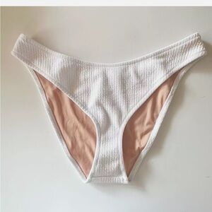 NWT J Crew textured curved waist textured white bikini